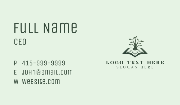 Book Tree Tutoring Business Card Design Image Preview