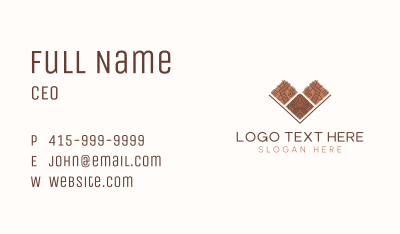 Flooring Tiles Letter V Business Card