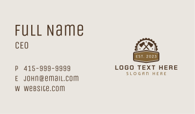 Brown Axe Carpentry Business Card Image Preview