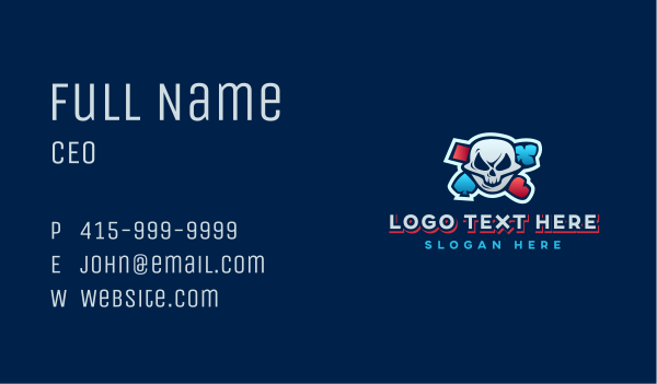 Casino Gaming Skull Business Card Design Image Preview