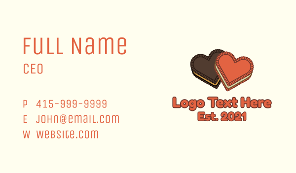 Heart Cookie Biscuit Business Card Design Image Preview