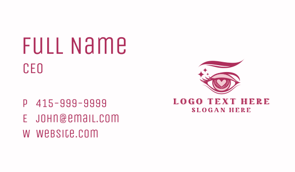 Beautiful Heart Eye Business Card Design Image Preview