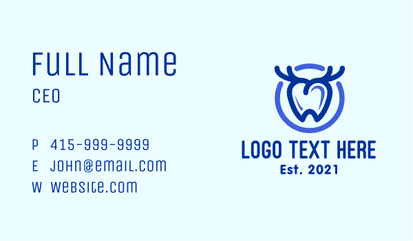 Dental Antler Tooth Business Card Design Image Preview