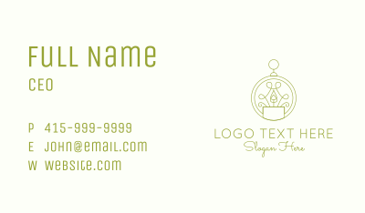 Green Ornate Candle  Business Card Image Preview