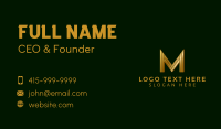 Modern Gold Letter M Business Card Image Preview
