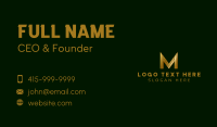 Modern Gold Letter M Business Card Image Preview