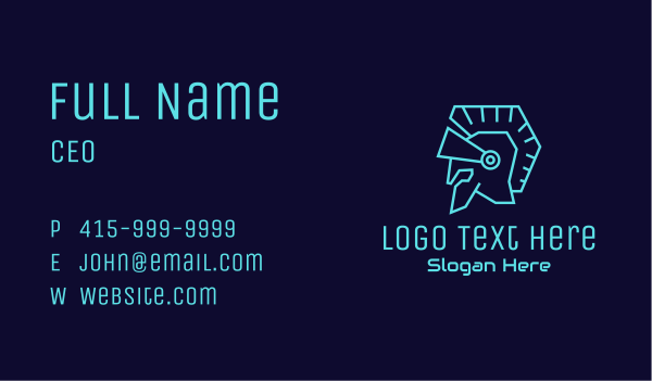 Neon Knight Helmet  Business Card Design Image Preview