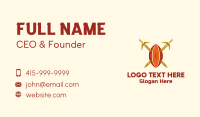 Gold Sword Rugby Ball Business Card Preview