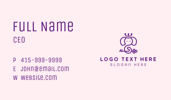 Magical Elephant Crown Business Card Design Image Preview