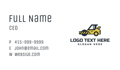 Construction Road Roller Business Card Image Preview