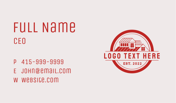 Red Roofing House Business Card Design Image Preview