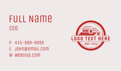 Red Roofing House Business Card Image Preview