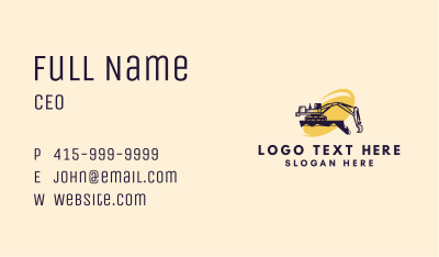 Industrial Excavator Machinery Business Card Image Preview