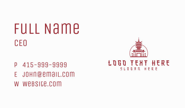 Chinese Temple Pagoda Business Card Design Image Preview