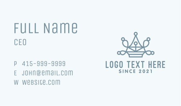 Blue Jewelry Crown  Business Card Design Image Preview