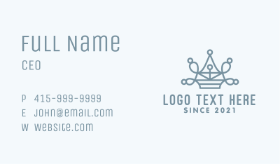 Blue Jewelry Crown  Business Card