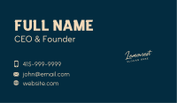 Professional Cursive Wordmark Business Card Image Preview