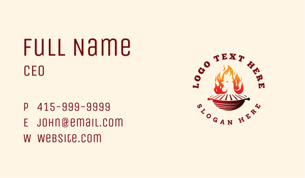 Flame Chicken Grill Business Card Design Image Preview