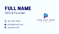 Tech Software App Letter P Business Card Design