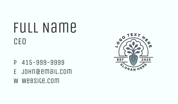 Landscaping Plant Shovel Business Card Design Image Preview