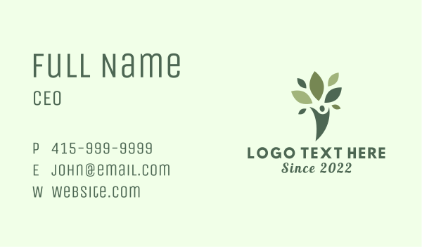 Wellness Therapy Leaf Business Card Design Image Preview
