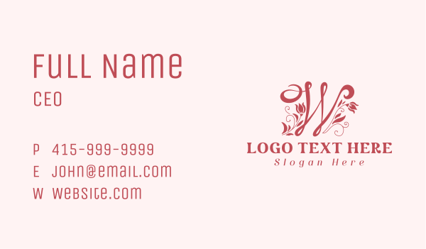 Elegant Styling Letter W Business Card Design Image Preview