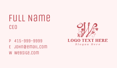 Elegant Styling Letter W Business Card Image Preview