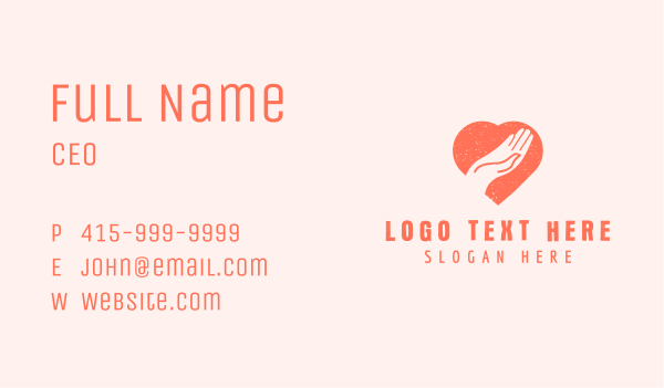 Heart Hand Charity Business Card Design Image Preview