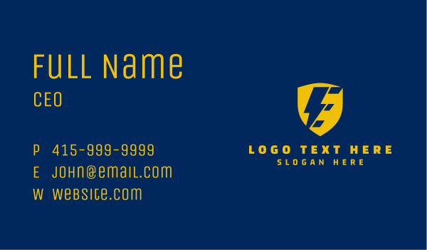 Yellow Electrical Letter E Business Card Design Image Preview