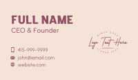 Red Fashion Cursive Business Card Image Preview