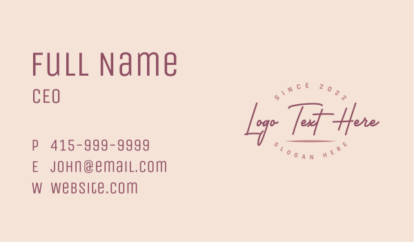 Red Fashion Cursive Business Card Design Image Preview
