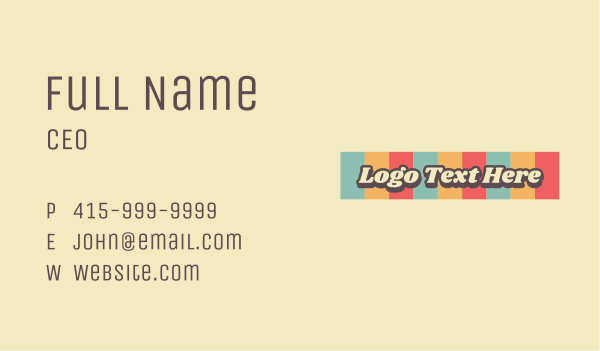 Classic Retro Shadow Wordmark Business Card Design Image Preview