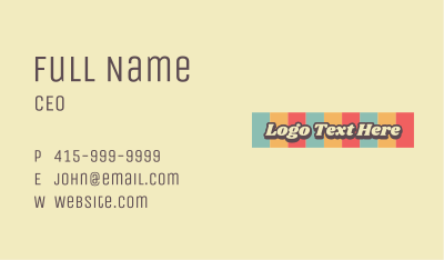 Classic Retro Shadow Wordmark Business Card Image Preview