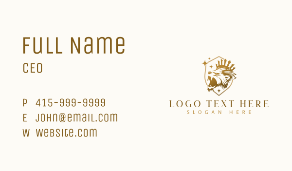 Lion Crown Majesty Business Card Design Image Preview