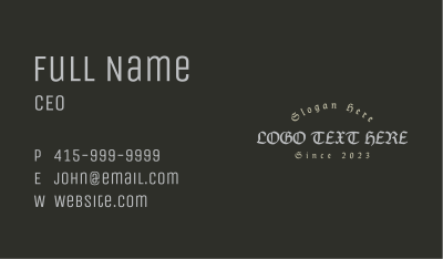 Gothic Typography Wordmark Business Card Image Preview