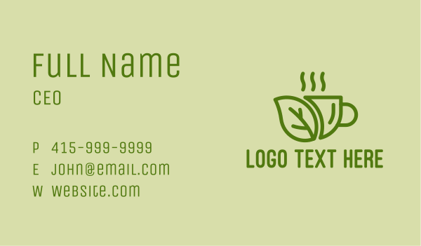 Green Coffee Drink  Business Card Design Image Preview