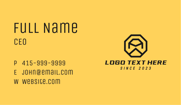 Construction Octagon Letter A Business Card Design Image Preview