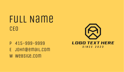 Construction Octagon Letter A Business Card Image Preview