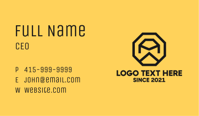 Construction Octagon Letter A Business Card