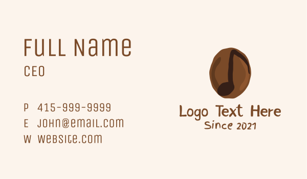Coffee Bean Note  Business Card Design Image Preview