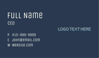 Neon Business Wordmark Business Card Image Preview
