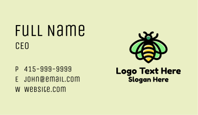 Monoline Honeybee Insect Business Card Image Preview