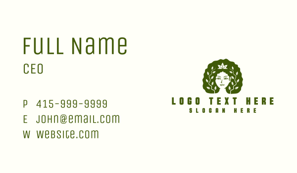 Female Afro Vines Business Card Design Image Preview