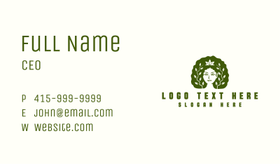 Female Afro Vines Business Card Image Preview