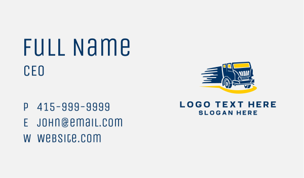 Fast Truck Logistics Business Card Design Image Preview
