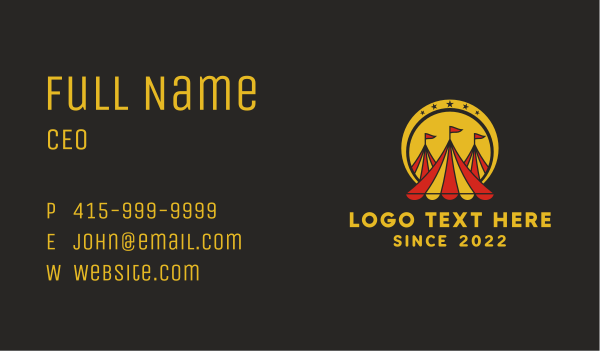 Festival Circus Tent  Business Card Design Image Preview