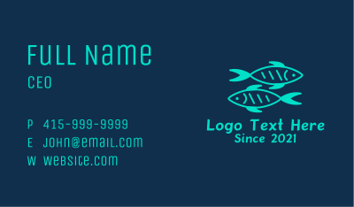 Green Twin Fish  Business Card Image Preview