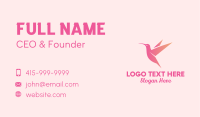 Gradient Pink Hummingbird Business Card Image Preview