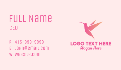 Gradient Pink Hummingbird Business Card