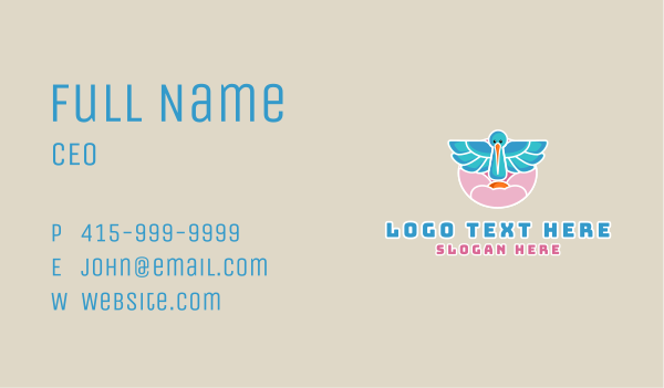 Dream Pastel Stork Business Card Design Image Preview